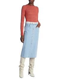 Vandy Denim Button-Front Skirt