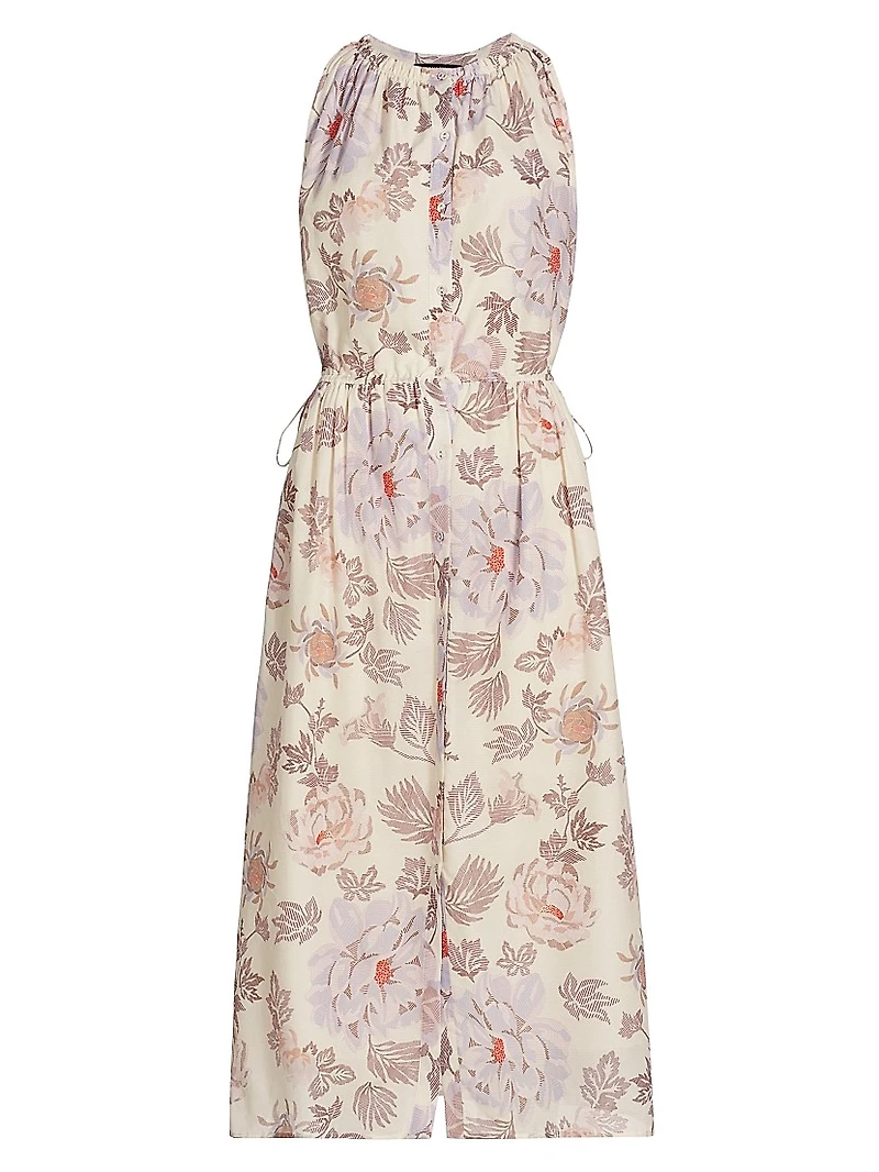 Mariana Floral Cotton-Blend Midi-Dress