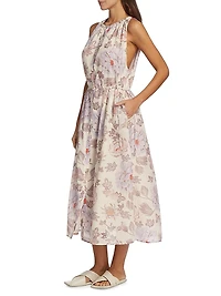 Mariana Floral Cotton-Blend Midi-Dress