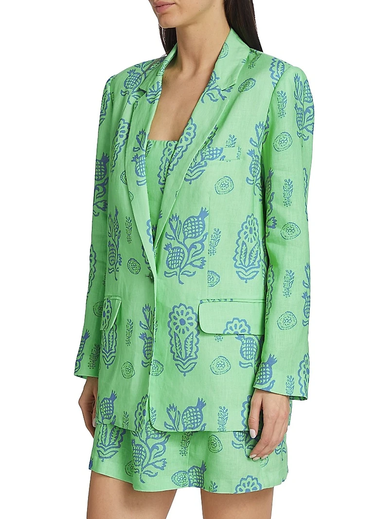Winnefred Linen Floral Blazer