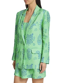 Winnefred Linen Floral Blazer