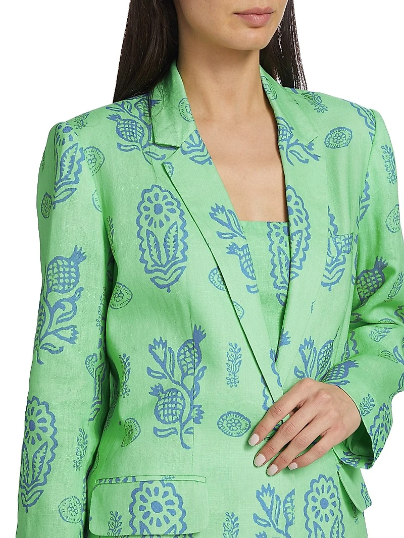 Winnefred Linen Floral Blazer
