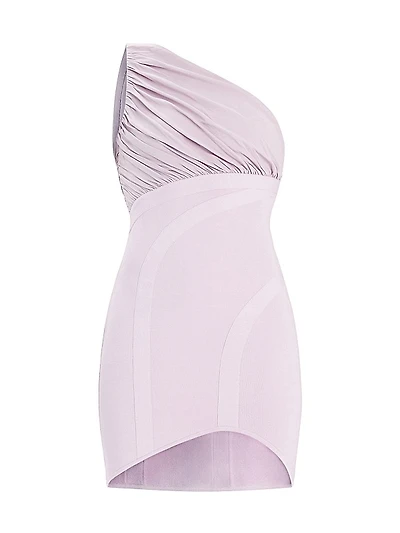 Ruched One-Shoulder Minidress