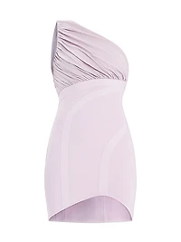 Ruched One-Shoulder Minidress