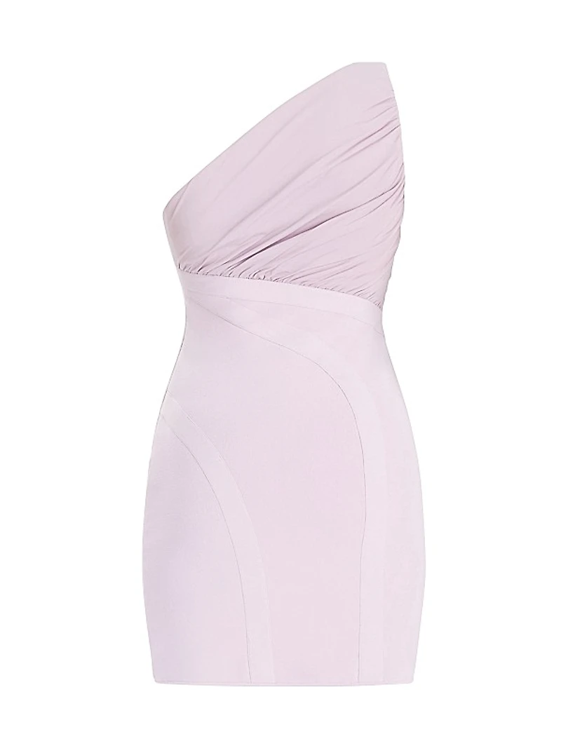 Ruched One-Shoulder Minidress