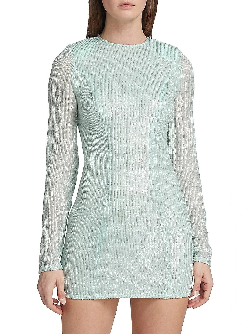 Sequined Open-Back Minidress