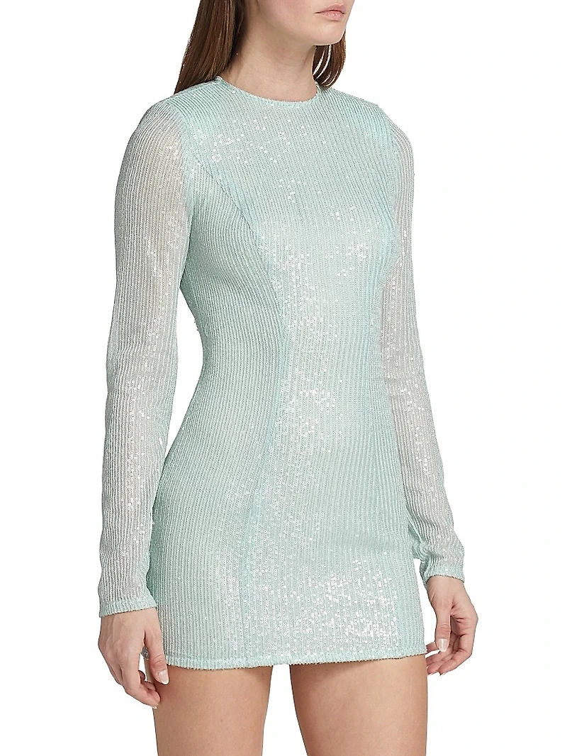 Sequined Open-Back Minidress