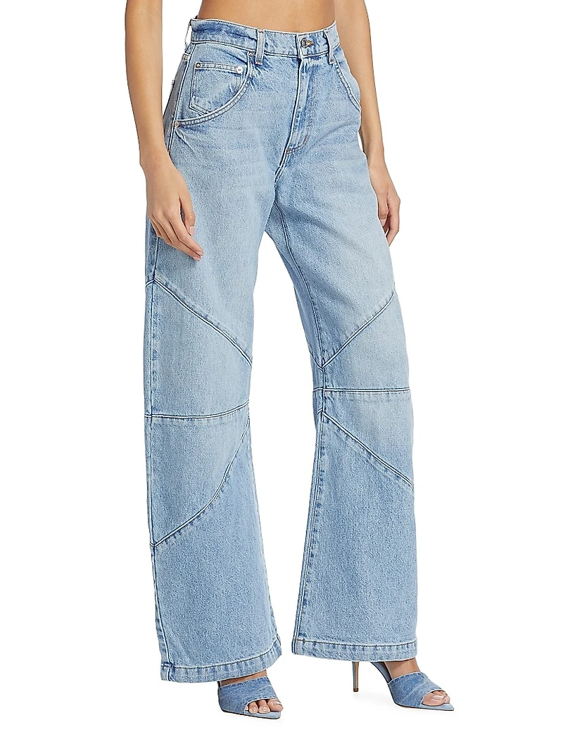 Fredric High-Rise Bowed Wide-Leg Jeans