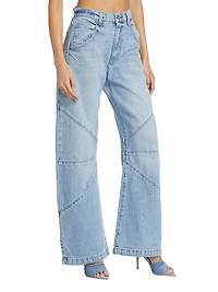 Fredric High-Rise Bowed Wide-Leg Jeans