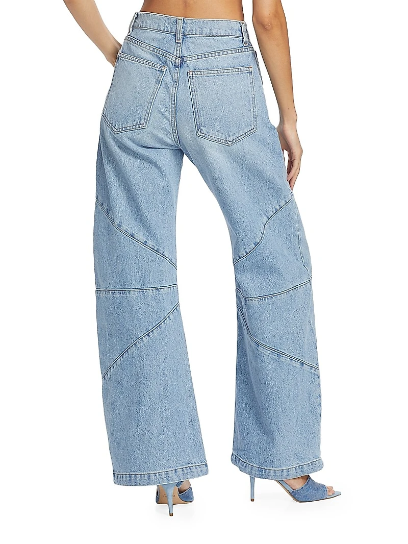 Fredric High-Rise Bowed Wide-Leg Jeans