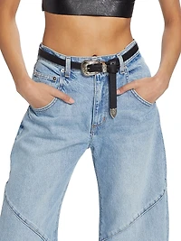 Fredric High-Rise Bowed Wide-Leg Jeans