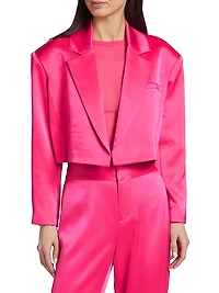 Shan Cropped Satin Blazer