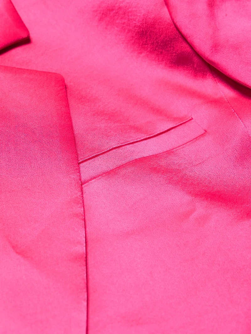 Shan Cropped Satin Blazer