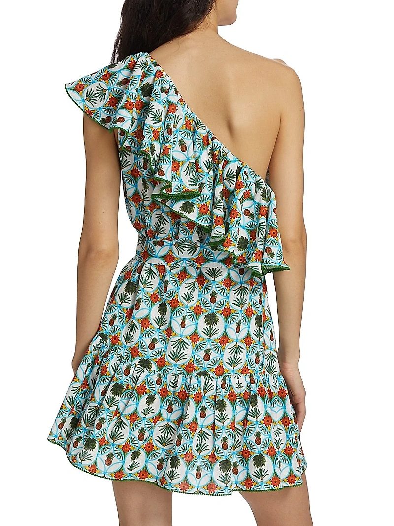 Pietra One-Shoulder Linen Minidress