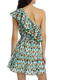 Pietra One-Shoulder Linen Minidress