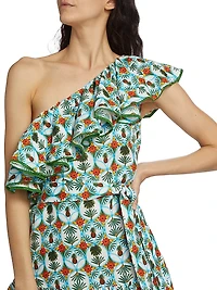 Pietra One-Shoulder Linen Minidress