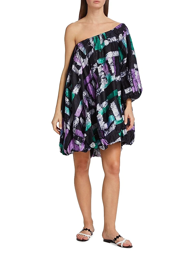 Adufe Painterly One-Shoulder Dress