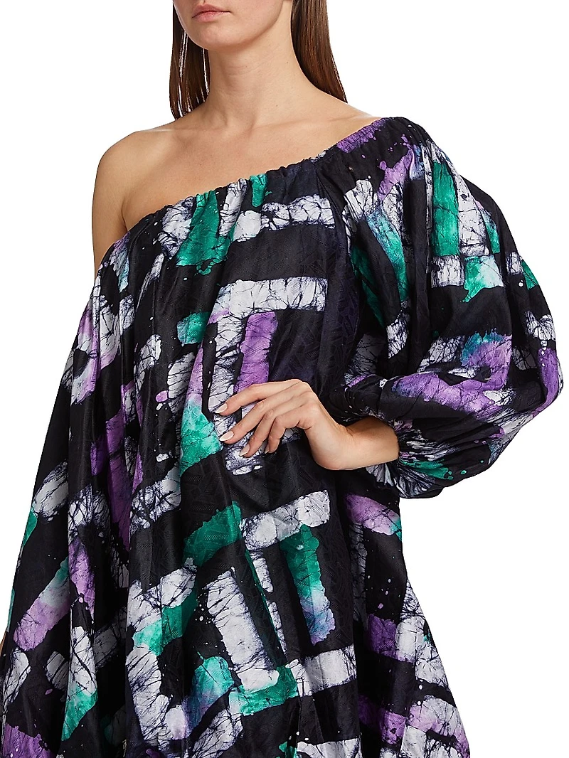 Adufe Painterly One-Shoulder Dress