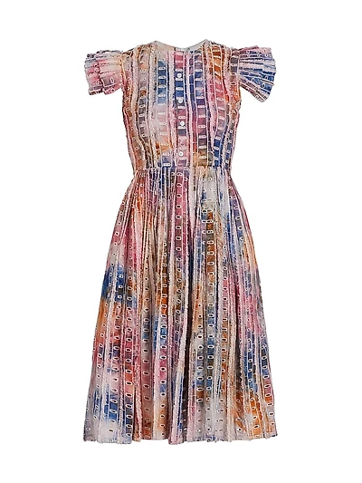 Anike Dyed Flutter-Sleeve Dress