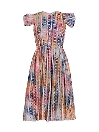 Anike Dyed Flutter-Sleeve Dress