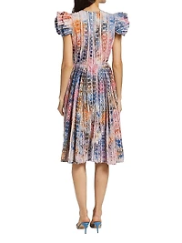 Anike Dyed Flutter-Sleeve Dress
