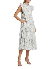 Eliza Floral Tiered Midi-Dress