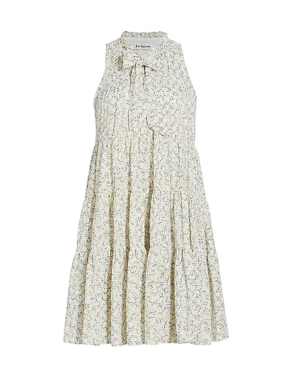 Orielle Floral Tie-Neck Minidress