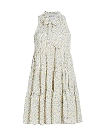 Orielle Floral Tie-Neck Minidress