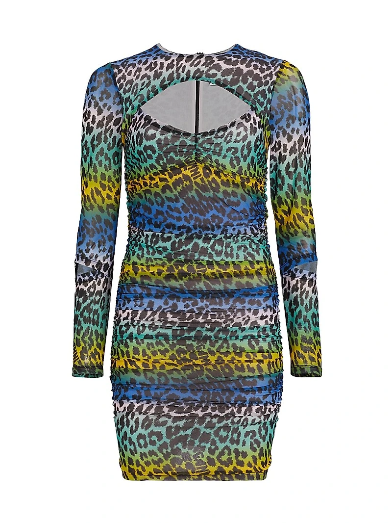 Cheetah-Print Cut-Out Minidress