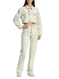 Denim Cropped Trucker Jacket