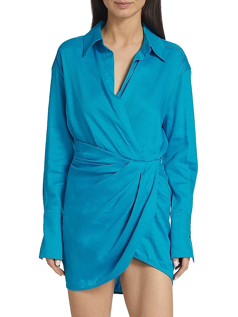 Puno Asymmetric Linen Minidress