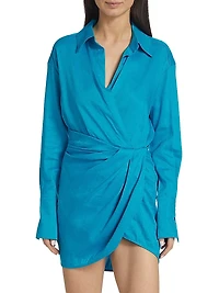 Puno Asymmetric Linen Minidress