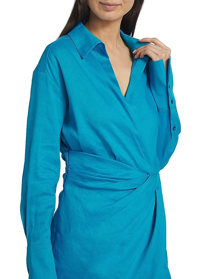 Puno Asymmetric Linen Minidress