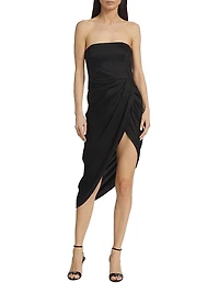 Lica Strapless Asymmetric Midi-Dress