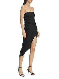 Lica Strapless Asymmetric Midi-Dress