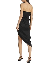Lica Strapless Asymmetric Midi-Dress