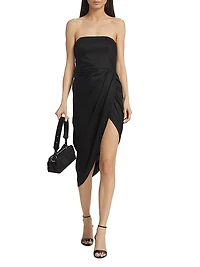 Lica Strapless Asymmetric Midi-Dress