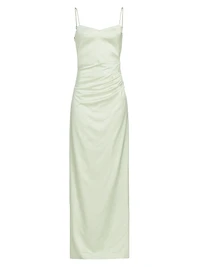 Vona Wool-Blend Gathered Gown