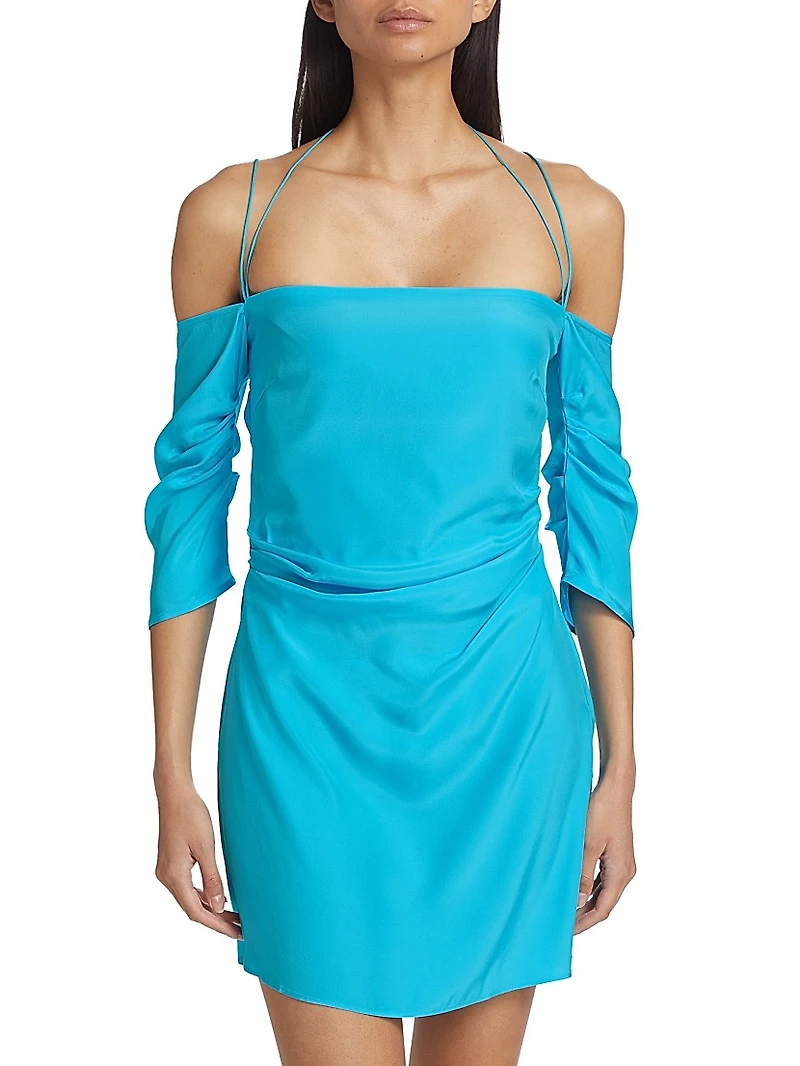 Samanca Silk Draped Minidress