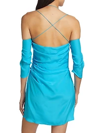 Samanca Silk Draped Minidress