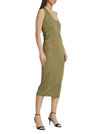 Picola Knit One-Shoulder Midi-Dress