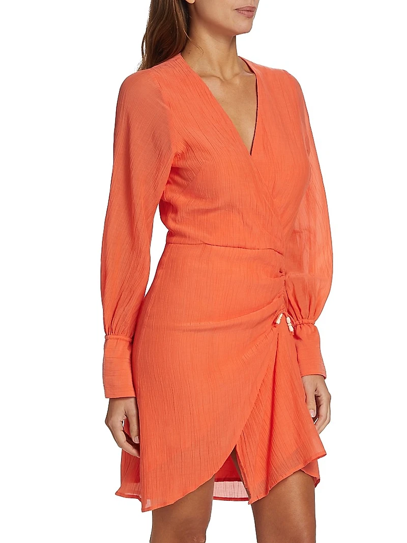 Myrtle Gauze Wrap-Effect Minidress