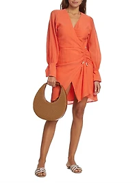 Myrtle Gauze Wrap-Effect Minidress