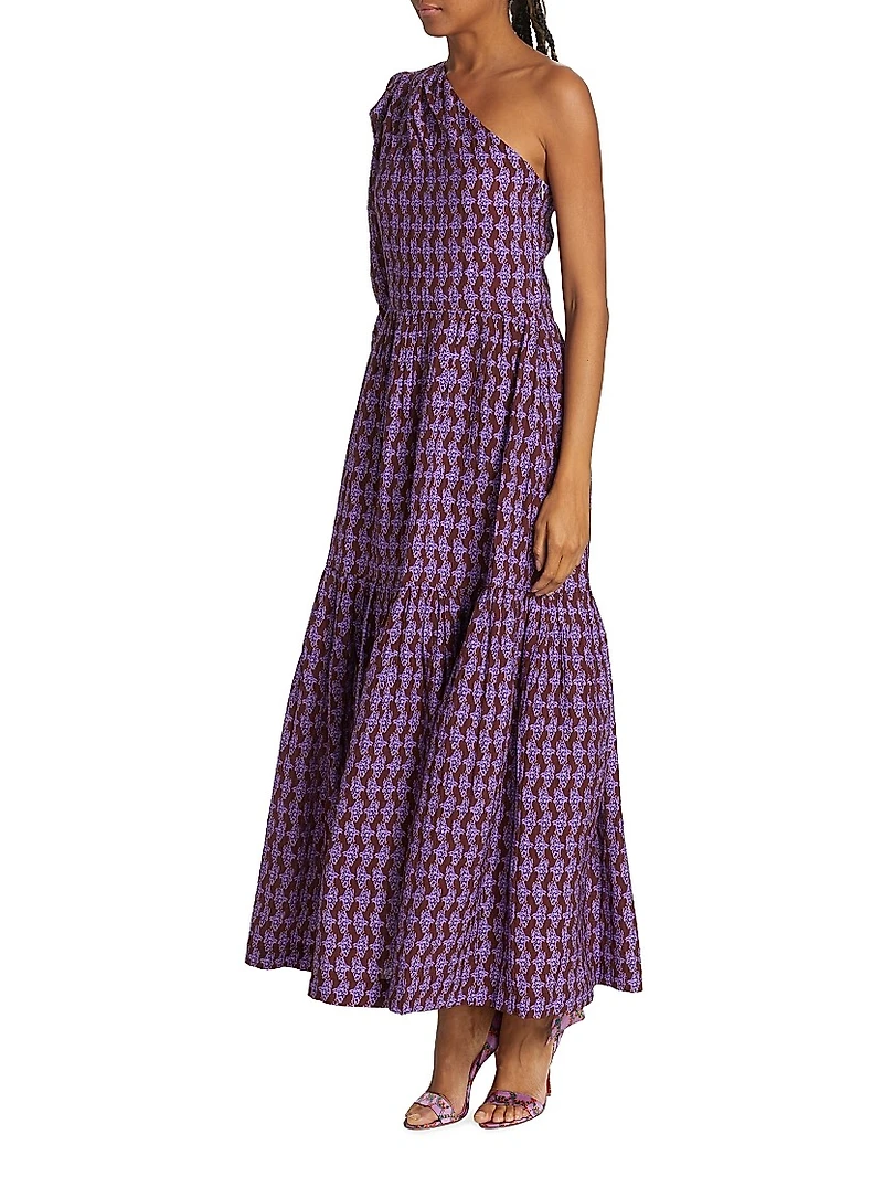 Josefina Geometric One-Shoulder Maxi Dress