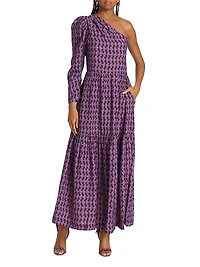 Josefina Geometric One-Shoulder Maxi Dress