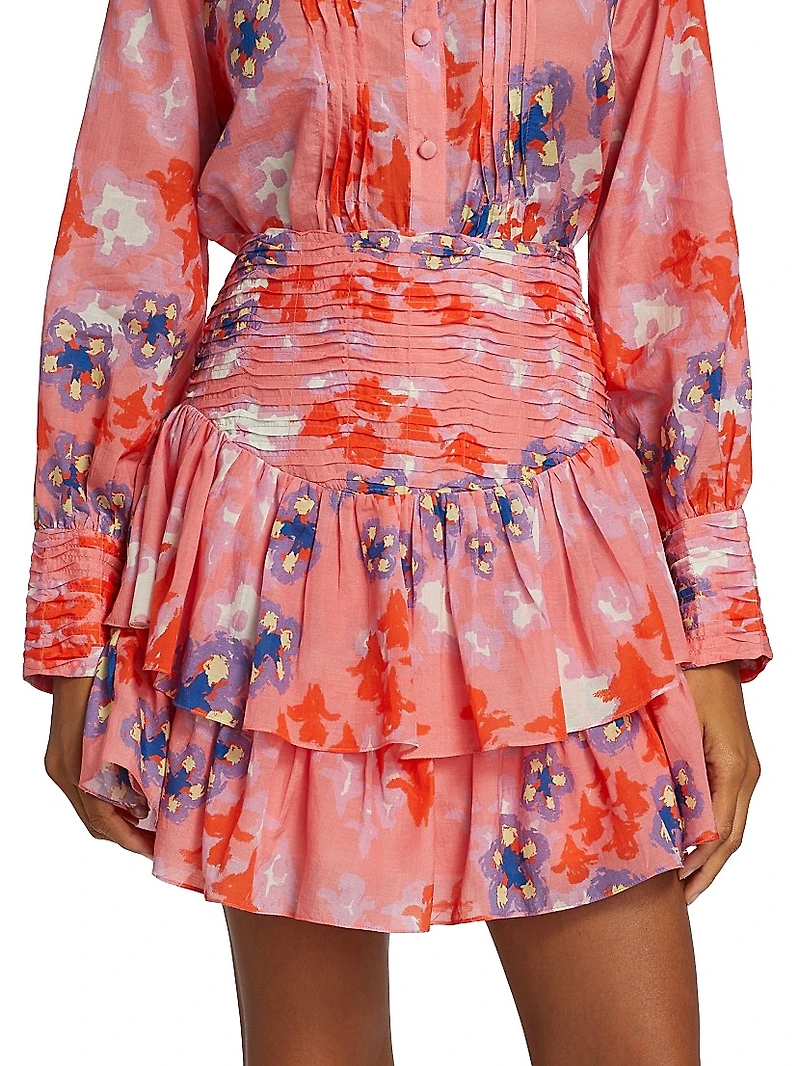 Syra Floral Ruffled Miniskirt