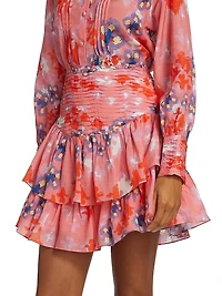 Syra Floral Ruffled Miniskirt