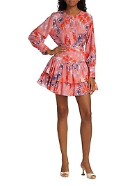 Syra Floral Ruffled Miniskirt