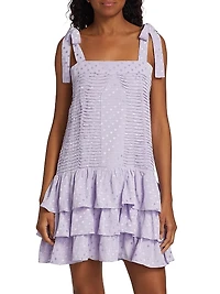 Virginia Polka-Dot Pleated Minidress