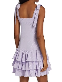 Virginia Polka-Dot Pleated Minidress